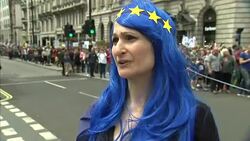 Vox Pops With Anti-Brexit Protesters News Clip