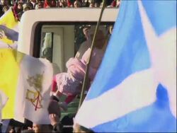 Pope says Mass for thousands of pilgrims at Bellahouston Park News Clip