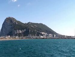 WS Rock of gibraltar from east  / La Linea de la Concepcion, Cadiz,  Stock Footage