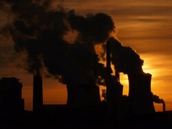 HD Coal Power Plant in the Backlight Stock Footage