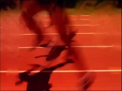 CU T/L athletes feet running down track, side view, Australia Stock Footage