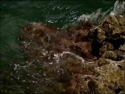 Sea splashes on rocks, Granada Province, Andalucia, Spain Stock Footage