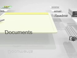 3D computer interface. Cursor grab a document and disposes into shredder. Stock Footage