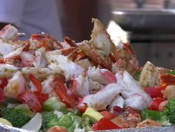Seafood salad. Sea food - healthy choice! Stock Footage