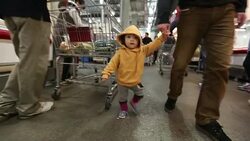 Baby Toddler At The Store Stock Footage