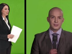 HD: Journalist Reporting Live In TV News Stock Footage