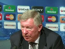 Manchester United manager Sir Alex Ferguson Stock Footage
