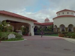 MS View of  golf country club rotunda room / Pacific Palisades, California, USA Stock Footage