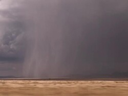 Heavy rain and hail as viewed from speeding car, POV, USA Stock Footage