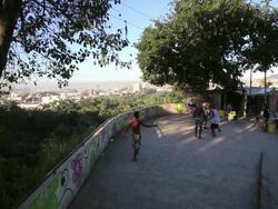 Group Of Local Residents Play Football In Mangueira Favela Stock Footage