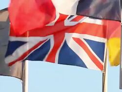 Allies of World War  flags Stock Footage