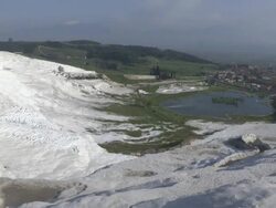 Travertines, Pamukkale (Hierapolis), Turkey Stock Footage