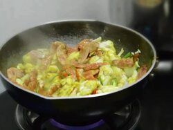 Stirred Fried Crab Stock Footage