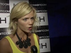 INTERVIEW: Brooklyn Decker on not yet used to all of the photographers, red carpet stuff. On what she's wearing tonightÃ‰ Stock Footage