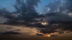 colorful dramatic sky with cloud at sunset Stock Footage