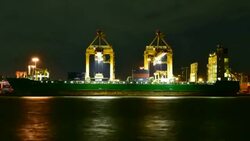Bangkok Shipyard Working at Dusk Time Lapse Stock Footage