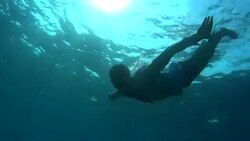 businessman under water while swimming Stock Footage
