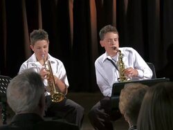 HD: Boys Playing Instruments Stock Footage