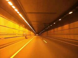 Driving in Tunnel Stock Footage