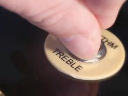 Rhythm treble Electric guitar close-up regulation Stock Footage