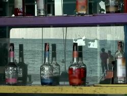 Beach Bar Mirror Stock Footage