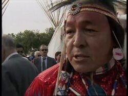 USA : WASHINGTON : NATIVE AMERICAN TRIBE LEADER'S PROTEST News Clip