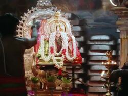 MS ZI Ritual Ceremony dedicated to Kali Durga in temple / Colombo, Sri Lanka Stock Footage