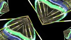 Lights flash to create a strobe effect on geometric shapes. Stock Footage