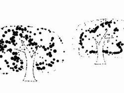 TREES - aura, energetic field, pure black dots (LOOP) Stock Footage