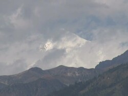 NTSC Himalayas Jhomolhari zoom Stock Footage