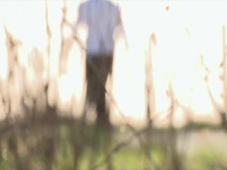 MS SLO MO Mirage of man walking away / RÃŒ_dersdorf, Brandenburg, Germany Stock Footage