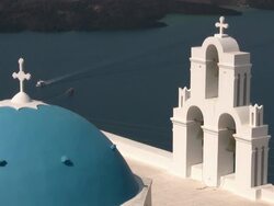 Greek church on Santorini Stock Footage