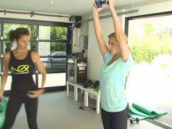 Lauren 'Lo' Bosworth (R) at the Muscle Milk Women's Fitness Retreat at Beverly Hills CA. (Footage by WireImage Video/GettyImages) Stock Footage