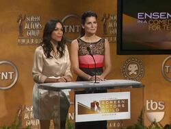 SPEECH: Rosario Dawson and Angie Harmon announce the 17th Annual Screen Actors Guild Awards nominee. (Footage by WireImage Video/GettyImages) Stock Footage