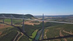 Aerial of Millau Viaduct Stock Footage
