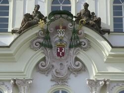 MS View of Archiepiscopal arms / Prague, Hlavni mesto Praha, Czech Republic Stock Footage
