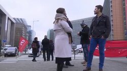 Iran FM Zarif met with protests as he arrives to meet EU officials Instructional Video