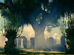 Spooky celtic cementary Stock Footage