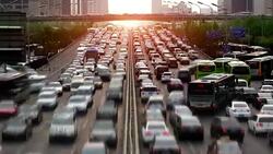 the rush hour commute in a city Stock Footage