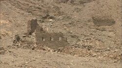 Ruinous buildings still stand in Sikait, Egypt. Stock Footage