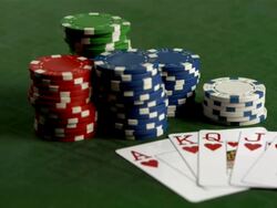 HD DOLLY: Royal Flush Cards On A Poker Table Stock Footage