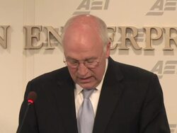 May 2009 MS Former U.S. Vice President, Dick Cheney, speaking at the American Enterprise Institute, about the release of terrorist interrogation memos/ Washington DC, USA/ AUDIO Stock Footage
