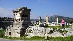 Hiking on Xanthos Stock Footage