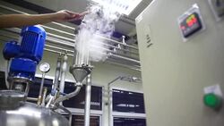 Engineer open pumping Steam Stock Footage