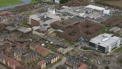 Aerials of Stoke Mandeville Hospital News Clip