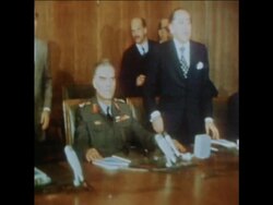 SYND 27/11/73 CABINET MEETING AFTER MILITARY COUP News Clip