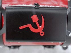 CU View of motorcycle sign /  Osceola, Wisconsin, United States Stock Footage