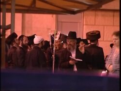 Orthodox Jews pray for Sharon outside the hospital News Clip