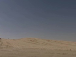 WS TD View of People walking around on the beach / Doha, Qatar  Stock Footage