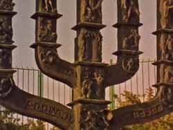 Giant Menorah in Israel Stock Footage